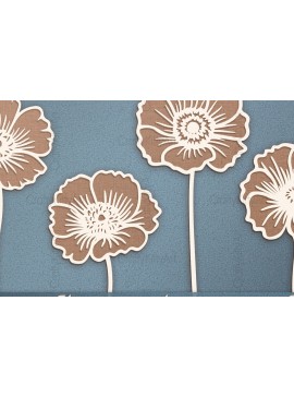 Σετ των 2 Intra απο ξύλο plywood 3mm-4mm πάχος από χαρτί 3D Poppy Flowers Δίασταση 30x20 cm INTRAFABR-121268729