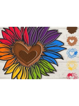 Intra απο ξύλο plywood 3mm-4mm πάχος 3D Pride Sunflower Δίασταση 30x20 cm INTRAFABR-71292995