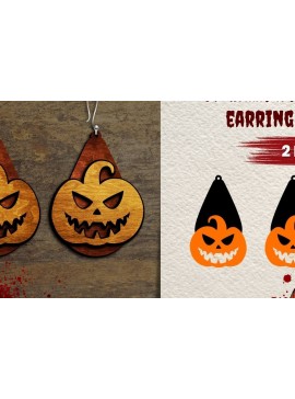 Σετ των 3 Intra απο ξύλο plywood 3mm-4mm πάχος 3D σκουλαρίκια κολοκύθας Δίασταση 3x3 cm INTRAFABR-39666602