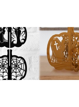 Σετ των 2 Intra απο ξύλο plywood 3mm-4mm πάχος Τρισδιάστατη κολοκύθας Δίασταση 15x15 cm INTRAFABR-79137456