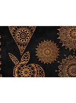 Intra απο ξύλο plywood 3mm-4mm πάχος κοπής με λέιζερ 3D Rabbit Mandala Δίασταση 30x30 cm INTRAFABR-86984543