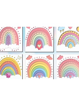 Σετ των 3 Intra απο ξύλο plywood 3mm-4mm πάχος αρχείου 3d Rainbow Paper Cut Δίασταση 1200x1200 cm INTRAFABR-30109674