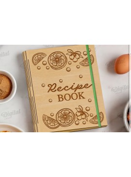 Σετ των 2 Intra απο ξύλο plywood 3mm-4mm πάχος Τρισδιάστατο εξώφυλλο βιβλίου συνταγών Δίασταση 30x20 cm INTRAFABR-122057567