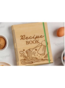 Σετ των 2 Intra απο ξύλο plywood 3mm-4mm πάχος Τρισδιάστατο εξώφυλλο βιβλίου συνταγών Δίασταση 30x20 cm INTRAFABR-122057833