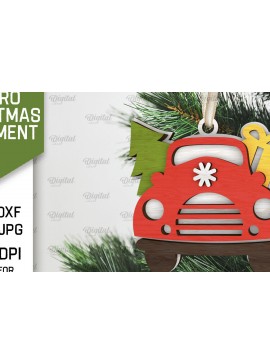 Σετ των 3 Intra απο ξύλο plywood 3mm-4mm πάχος Τρισδιάστατο ρετρό χριστουγεννιάτικο στολίδι με λέιζερ Δίασταση 8x8 cm INTRAFABR-105939933