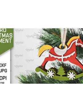 Σετ των 3 Intra απο ξύλο plywood 3mm-4mm πάχος Τρισδιάστατο ρετρό χριστουγεννιάτικο στολίδι με λέιζερ Δίασταση 8x8 cm INTRAFABR-105939771