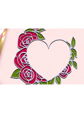 Σετ των 2 Intra απο ξύλο plywood 3mm-4mm πάχος 3D Rose Border Δίασταση 30x20 cm INTRAFABR-88688320