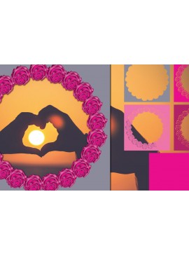 Σετ των 2 Intra απο ξύλο plywood 3mm-4mm πάχος 3d Rose Frame Paper Cut Δίασταση 1200x1200 cm INTRAFABR-22927361