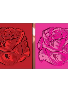 Σετ των 2 Intra απο ξύλο plywood 3mm-4mm πάχος 3D Rose Paper Cut Δίασταση 1200x1200 cm INTRAFABR-24776141