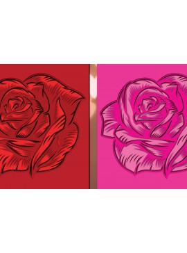 Σετ των 2 Intra απο ξύλο plywood 3mm-4mm πάχος 3d Rose Paper Cut Δίασταση 1200x1200 cm INTRAFABR-24776142