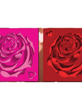 Σετ των 2 Intra απο ξύλο plywood 3mm-4mm πάχος 3D Rose Paper Cut Δίασταση 1200x1200 cm INTRAFABR-22272740