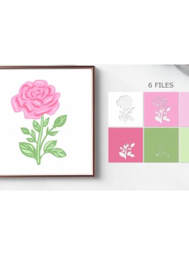 Σετ των 2 Intra απο ξύλο plywood 3mm-4mm πάχος Σχέδιο προτύπων 3D Rose / Roses Laye Δίασταση 30x20 cm INTRAFABR-118219111