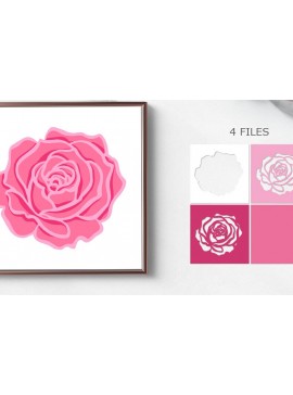Σετ των 2 Intra απο ξύλο plywood 3mm-4mm πάχος 3D Roses / Rosess Layered Paprtcut Te Δίασταση 15x15 cm INTRAFABR-118218864
