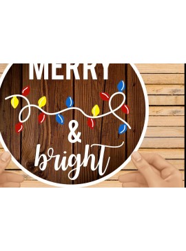 Σετ των 2 Intra απο ξύλο plywood 3mm-4mm πάχος 3D Round Christmas Welcome Wood Δίασταση 15x15 cm INTRAFABR-39107588