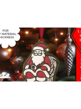 Σετ των 3 Intra απο ξύλο plywood 3mm-4mm πάχος 3D Χριστουγεννιάτικο Στολίδι Άγιου Βασίλη La Δίασταση 8x8 cm INTRAFABR-107936340