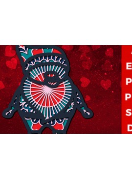 Intra απο ξύλο plywood 3mm-4mm πάχος 3D Santa Claus Valentine Multi-layer Δίασταση 30x30 cm INTRAFABR-23243219