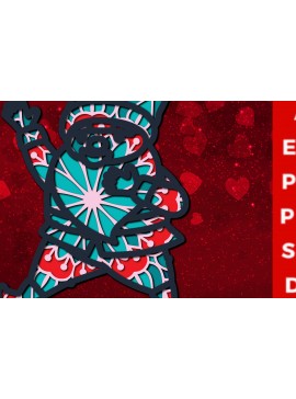 Intra απο ξύλο plywood 3mm-4mm πάχος 3D Santa Claus Valentine Multi-layer Δίασταση 30x30 cm INTRAFABR-23241746