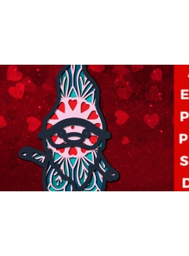 Σετ των 2 Intra απο ξύλο plywood 3mm-4mm πάχος 3D Santa Claus Valentine Multi-layer Δίασταση 30x30 cm INTRAFABR-23242658