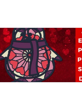 Σετ των 2 Intra απο ξύλο plywood 3mm-4mm πάχος 3D Santa Claus Valentine Multi-layer Δίασταση 30x30 cm INTRAFABR-23237973