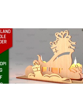 Intra απο ξύλο plywood 3mm-4mm πάχος Κεριά 3D Santa Land Δίασταση 30x20 cm INTRAFABR-106949566