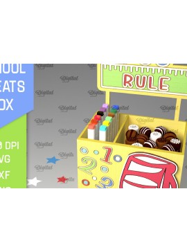 Σετ των 2 Intra απο ξύλο plywood 3mm-4mm πάχος κουτιού 3D School Treats Δίασταση 30x20 cm INTRAFABR-96051277