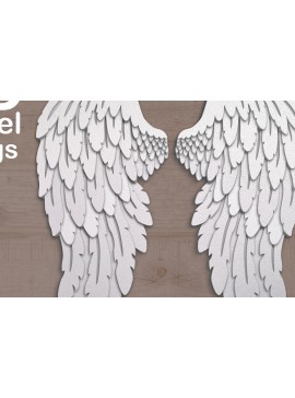 Σετ των 2 Intra απο ξύλο plywood 3mm-4mm πάχος Πρότυπο 3D Shadow Box Angel Wings Δίασταση 25x25 cm INTRAFABR-80807282