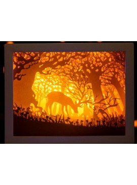 Σετ των 3 Intra απο ξύλο plywood 3mm-4mm πάχος Πρότυπο 3D Shadow Box Papercut Lightbox Δίασταση 8x8 cm INTRAFABR-7865829
