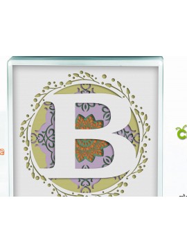 Σετ των 3 Intra απο ξύλο plywood 3mm-4mm πάχος 3D Shadow Box το Letter B Δίασταση 8x8 cm INTRAFABR-57436968