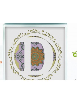 Σετ των 3 Intra απο ξύλο plywood 3mm-4mm πάχος 3D Shadow Box το Letter D Δίασταση 8x8 cm INTRAFABR-57437530