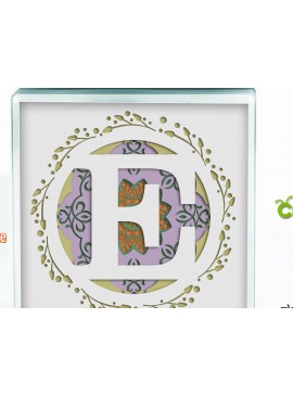 Σετ των 3 Intra απο ξύλο plywood 3mm-4mm πάχος 3D Shadow Box το Letter E Δίασταση 8x8 cm INTRAFABR-57437722