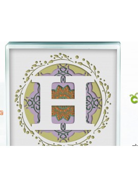 Σετ των 3 Intra απο ξύλο plywood 3mm-4mm πάχος 3D Shadow Box το Letter H Δίασταση 8x8 cm INTRAFABR-57438314