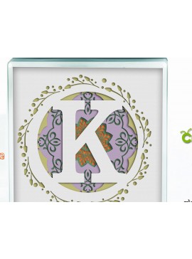 Σετ των 3 Intra απο ξύλο plywood 3mm-4mm πάχος 3D Shadow Box το Letter K Δίασταση 8x8 cm INTRAFABR-57438731