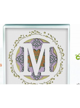 Σετ των 3 Intra απο ξύλο plywood 3mm-4mm πάχος 3D Shadow Box το Letter M Δίασταση 8x8 cm INTRAFABR-57439009