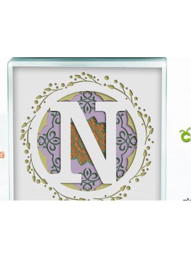 Σετ των 3 Intra απο ξύλο plywood 3mm-4mm πάχος 3D Shadow Box το Letter N Δίασταση 8x8 cm INTRAFABR-57439115