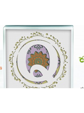 Σετ των 3 Intra απο ξύλο plywood 3mm-4mm πάχος 3D Shadow Box το Letter Q Δίασταση 8x8 cm INTRAFABR-57439573