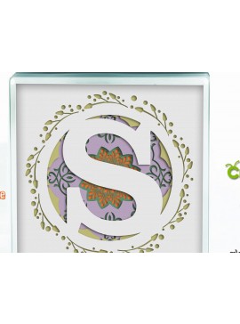 Σετ των 3 Intra απο ξύλο plywood 3mm-4mm πάχος 3D Shadow Box το Letter S Δίασταση 8x8 cm INTRAFABR-57439906