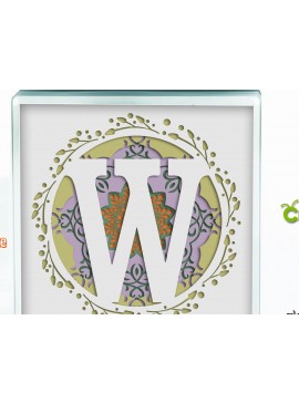 Σετ των 3 Intra απο ξύλο plywood 3mm-4mm πάχος 3D Shadow Box το Letter W Δίασταση 8x8 cm INTRAFABR-57440687