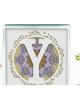 Σετ των 3 Intra απο ξύλο plywood 3mm-4mm πάχος 3D Shadow Box το Letter Y Δίασταση 8x8 cm INTRAFABR-57440927