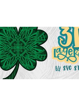 Σετ των 2 Intra απο ξύλο plywood 3mm-4mm πάχος 3D Shamrock Layered Design St Patrick's Δίασταση 30x20 cm INTRAFABR-36496245