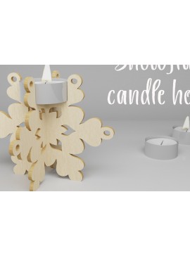 Intra απο ξύλο plywood 3mm-4mm πάχος Κηροπήγιο 3D Snowflake. Σχεδιασμός Δίασταση 30x20 cm INTRAFABR-82306165