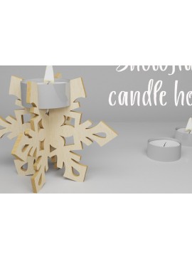 Σετ των 2 Intra απο ξύλο plywood 3mm-4mm πάχος Κηροπήγιο 3D Snowflake. Σχεδιασμός Δίασταση 30x20 cm INTRAFABR-82309114