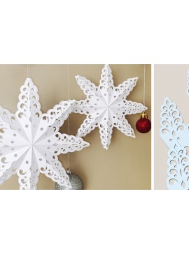 Σετ των 2 Intra απο ξύλο plywood 3mm-4mm πάχος 3d Snowflake | Χριστουγεννιάτικο στολίδι Δίασταση 8x11 cm INTRAFABR-79123649