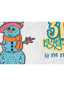 Intra απο ξύλο plywood 3mm-4mm πάχος 3D Snowman Layered Design Χριστούγεννα Δίασταση 30x20 cm INTRAFABR-36496540