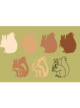 Σετ των 2 Intra απο ξύλο plywood 3mm-4mm πάχος 3D Squirrel Paper Cut Shadow Box Δίασταση 25x25 cm INTRAFABR-73217615
