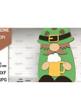 Intra απο ξύλο plywood 3mm-4mm πάχος Τρισδιάστατη Gnome ημέρας του Αγίου Πατρικίου Δίασταση 30x20 cm INTRAFABR-88816166