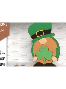 Σετ των 2 Intra απο ξύλο plywood 3mm-4mm πάχος Τρισδιάστατη Gnome ημέρας του Αγίου Πατρικίου Δίασταση 30x20 cm INTRAFABR-88816129