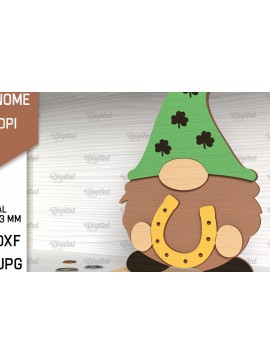 Σετ των 2 Intra απο ξύλο plywood 3mm-4mm πάχος Τρισδιάστατη Gnome του Αγίου Πατρικίου Δίασταση 30x20 cm INTRAFABR-88816917