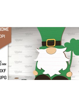 Intra απο ξύλο plywood 3mm-4mm πάχος Τρισδιάστατη Gnome του Αγίου Πατρικίου Δίασταση 30x20 cm INTRAFABR-88817026