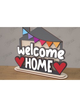 Σετ των 2 Intra απο ξύλο plywood 3mm-4mm πάχος 3D Stand | Διακοσμητική επιγραφή | CNC Δίασταση 30x20 cm INTRAFABR-111628179