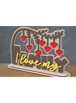 Σετ των 2 Intra απο ξύλο plywood 3mm-4mm πάχος 3D Stand | Διακοσμητική επιγραφή | CNC Δίασταση 30x20 cm INTRAFABR-111628185